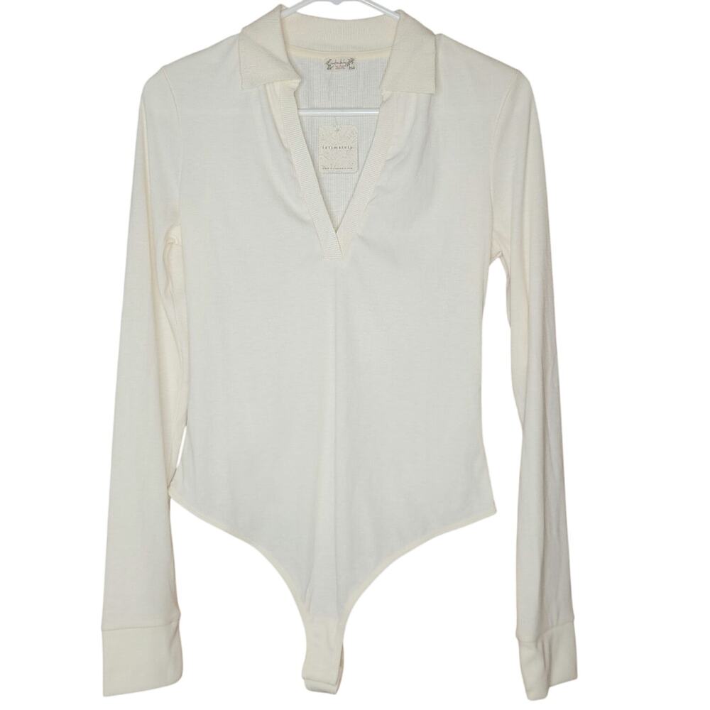 NWT INTIMATELY FREE PEOPLE DO IT RIGHT ivory-colored bodysuit size large